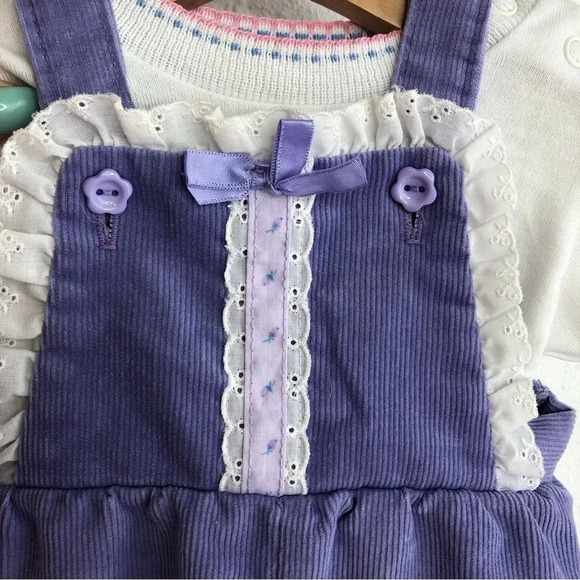 Vintage Health-Tex matching set lavender footie overalls w/ clown tee 3 months - Picture 10 of 15